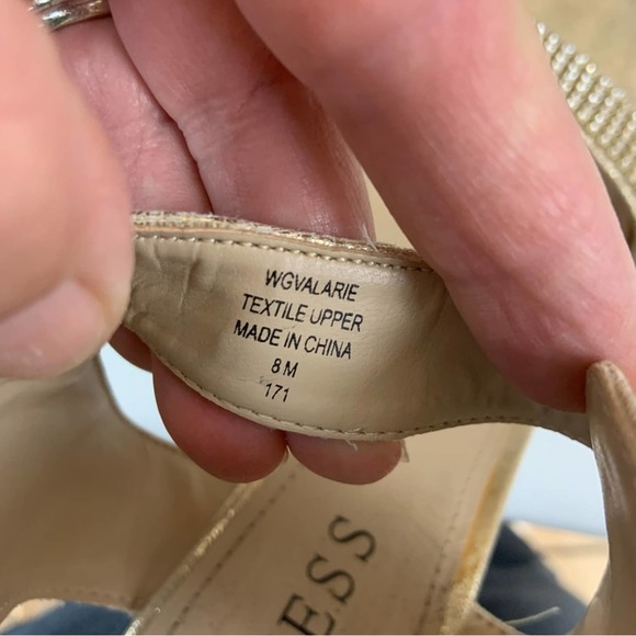 Guess gold rhinestone strappy heels 8 - Picture 8 of 8